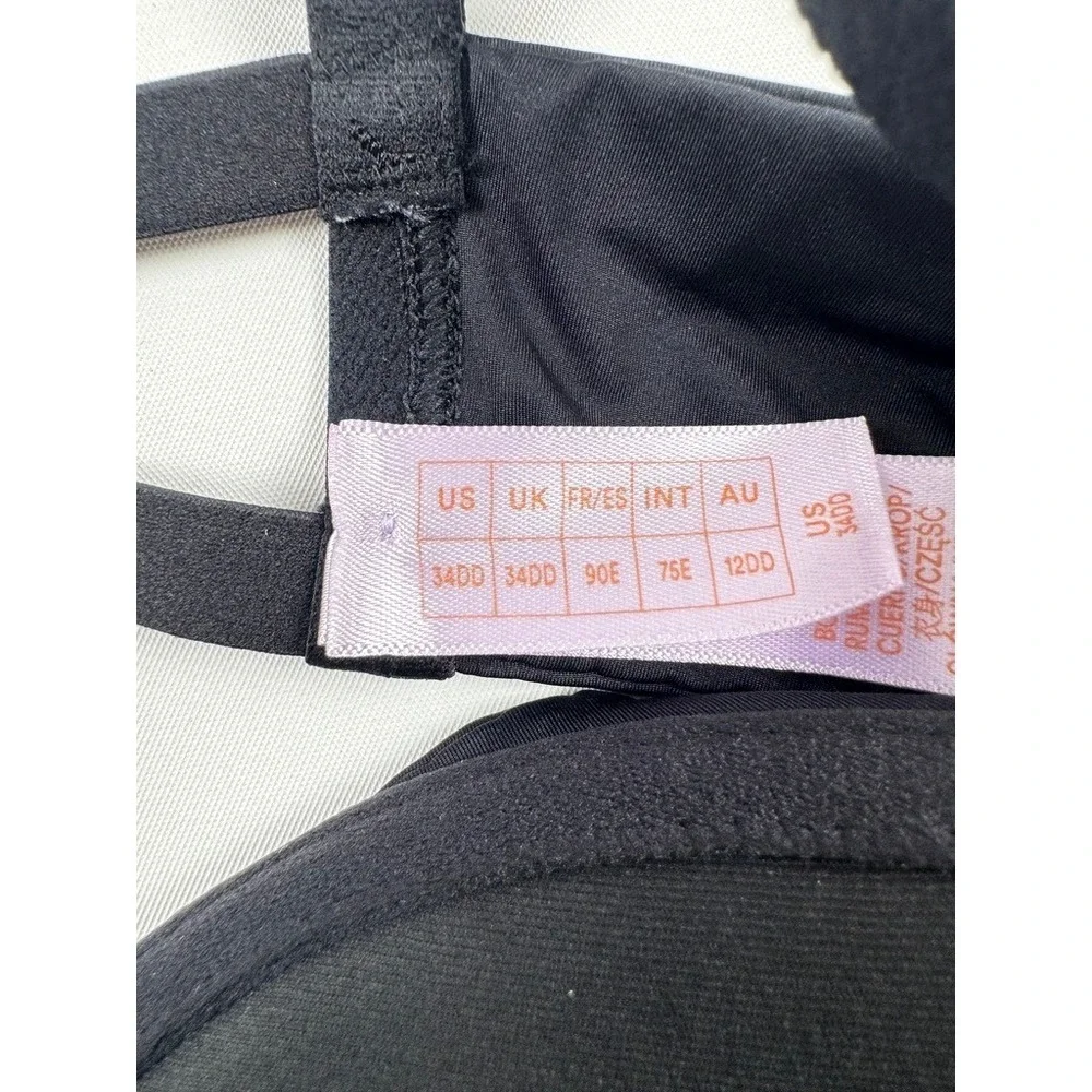 Savage X Fenty Microfiber Push Up Plunge Bra Caviar Black 34DD